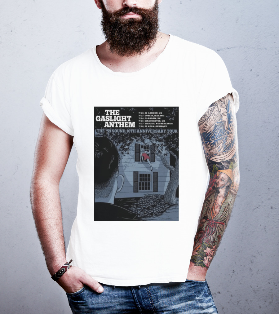 The Gaslight Anthem The '59 Sound 10th Anniversary Tour London Dublin Glasgow Manchester Tilburg Koln T-Shirt