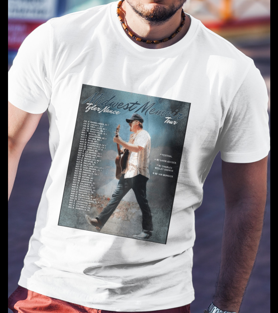 Midwest Memoir Tyler Nance Tour 2026 With Gavin Adcock Charles Wesley Godwin Ian Munsick T-Shirt