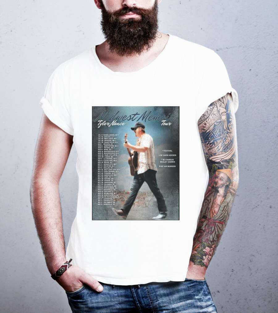 Midwest Memoir Tyler Nance Tour 2026 With Gavin Adcock Charles Wesley Godwin Ian Munsick T-Shirt