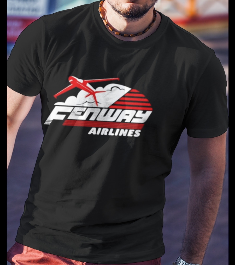 Boston Red Sox Fenway Airlines Baseball Team Vintage Pilot Urban Fan Gear T-Shirt