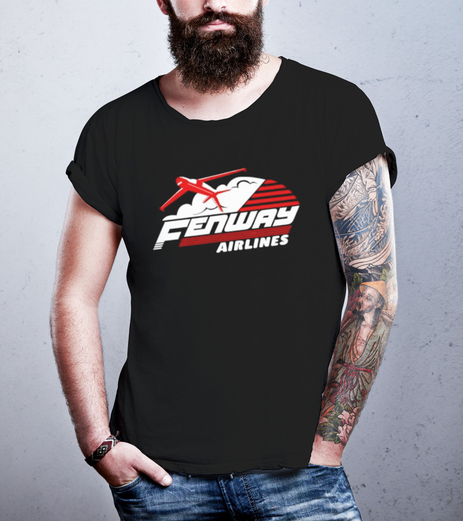 Boston Red Sox Fenway Airlines Baseball Team Vintage Pilot Urban Fan Gear T-Shirt