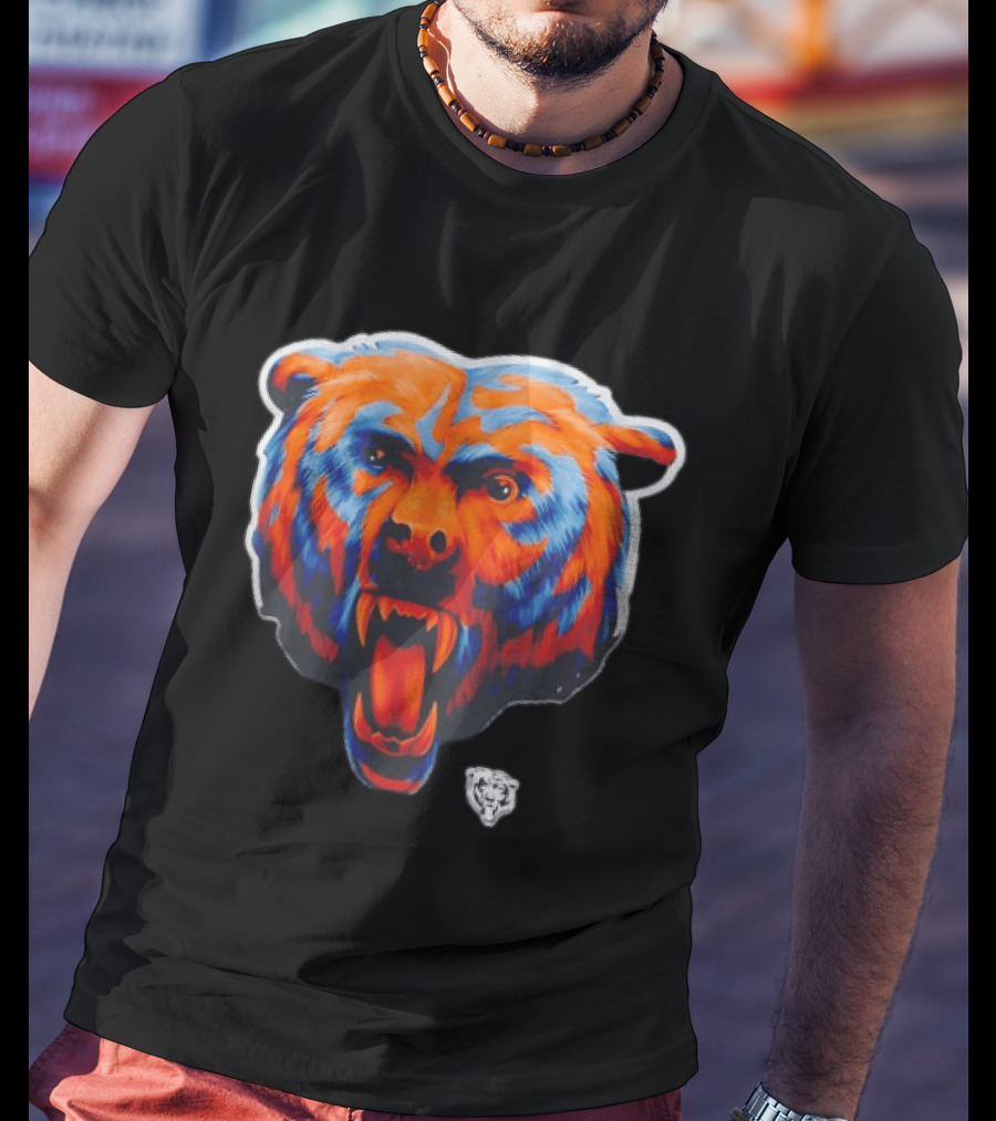 Chicago Bears Fierce Roaring Bear Face T-Shirt