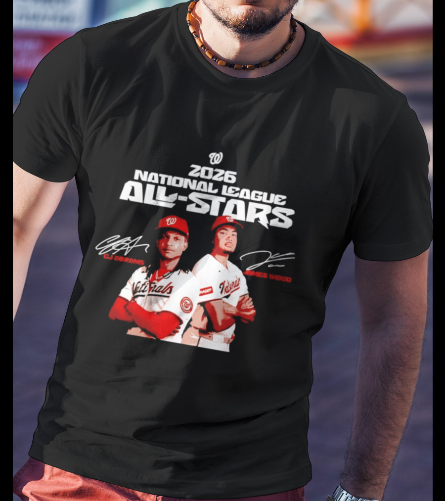 2026 Washington Nationals CJ Abrams James Wood National League All Stars T-Shirt