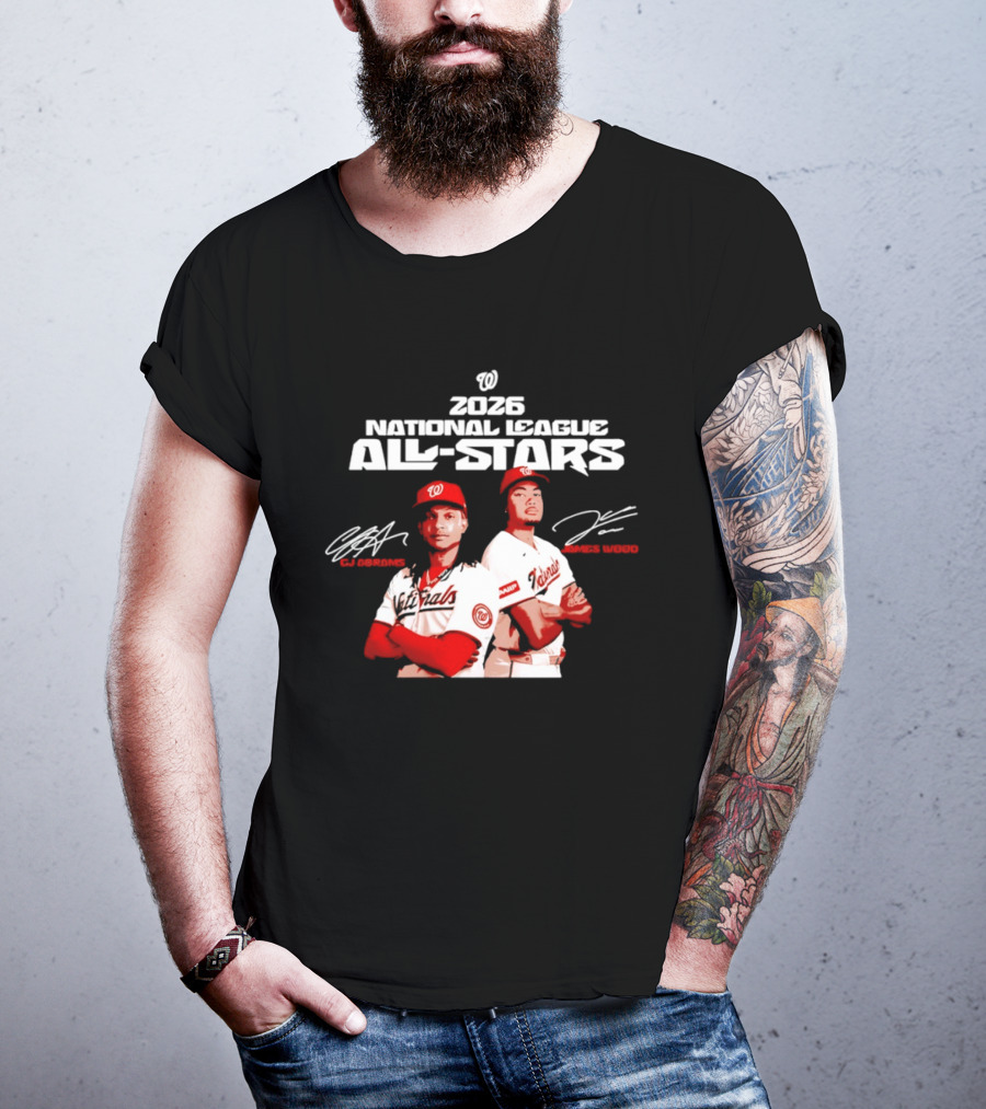 2026 Washington Nationals CJ Abrams James Wood National League All Stars T-Shirt