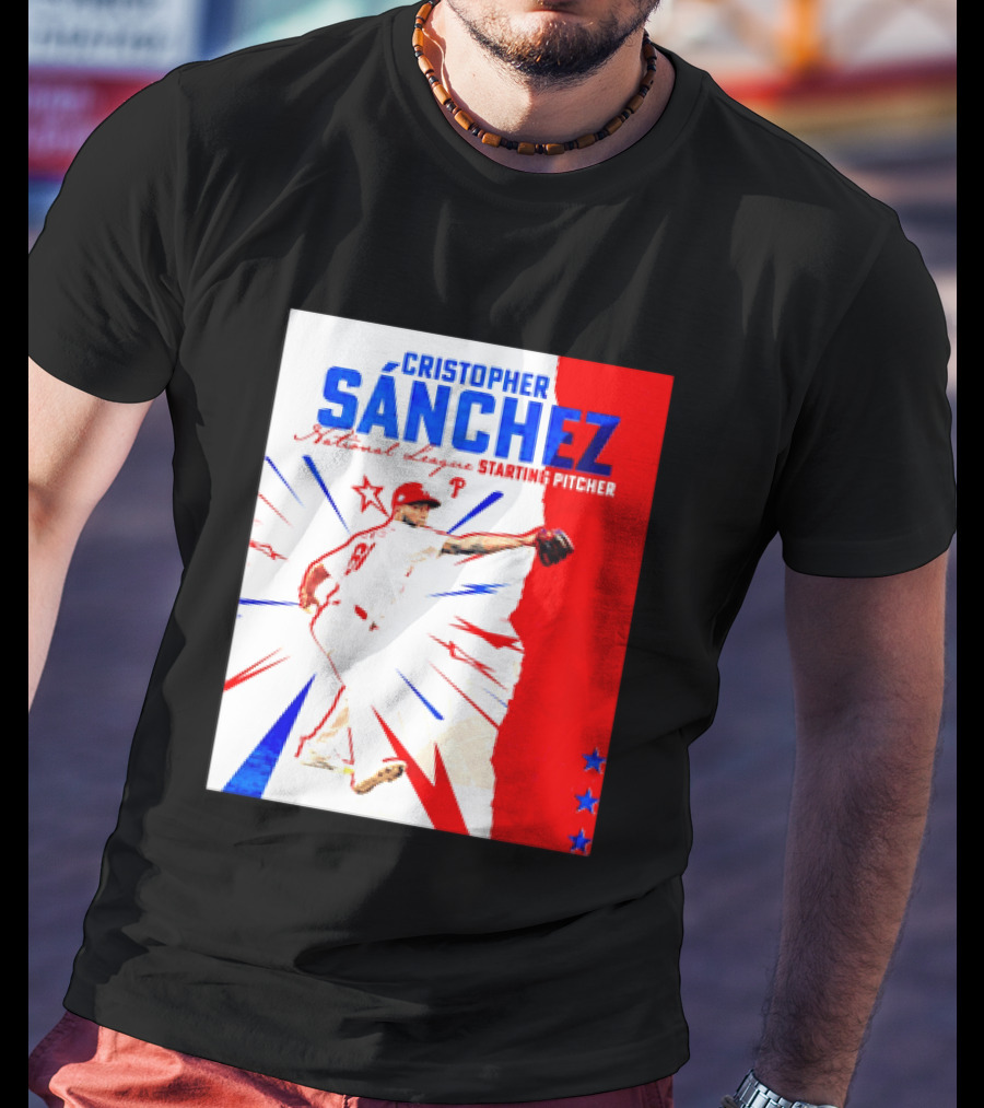 Cristopher Sánchez Philadelphia Phillies National League Starting Pitcher Red White Blue Stars T-Shirt