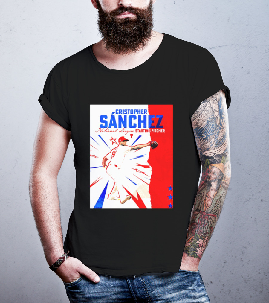 Cristopher Sánchez Philadelphia Phillies National League Starting Pitcher Red White Blue Stars T-Shirt