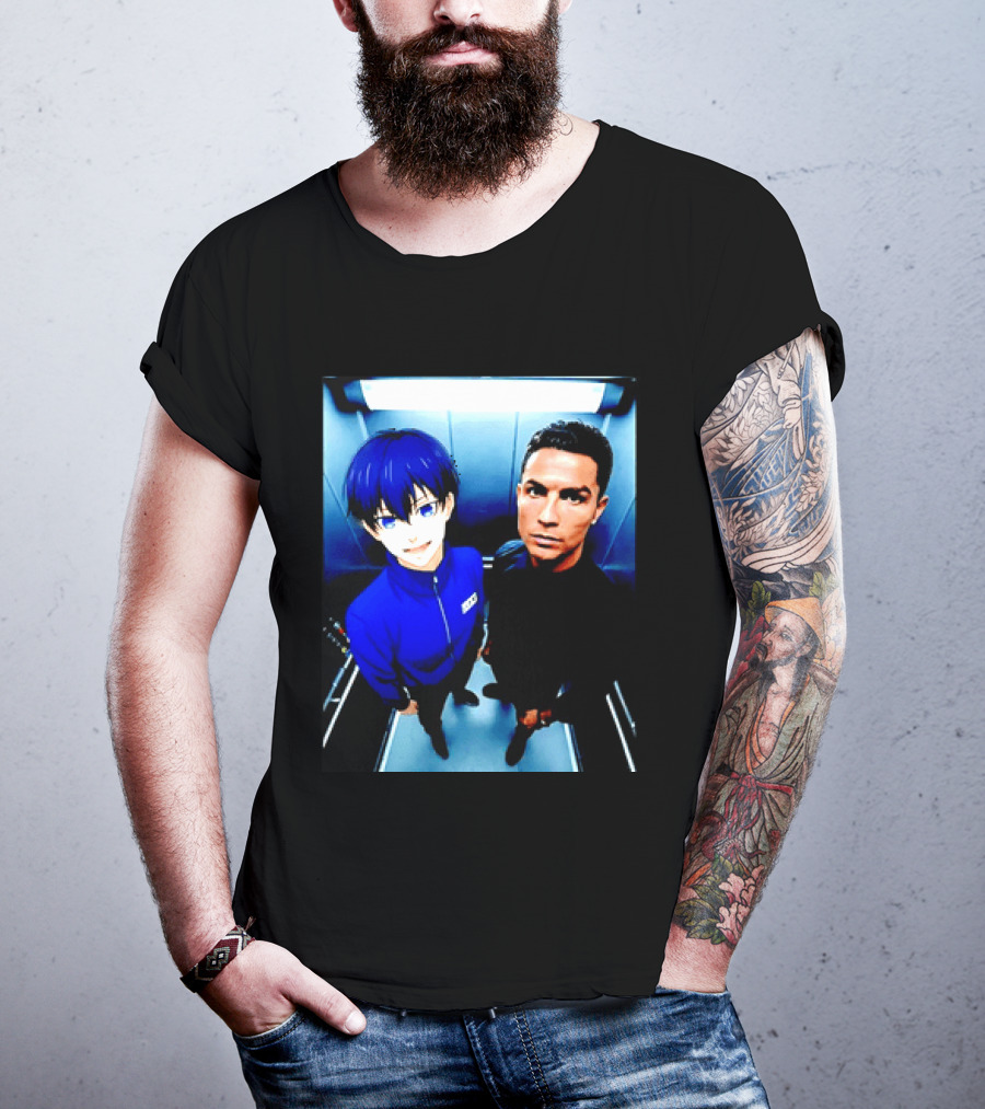 Ema Isagi Cristiano Ronaldo Collaboration Blue Lock Anime Football Star T-Shirt