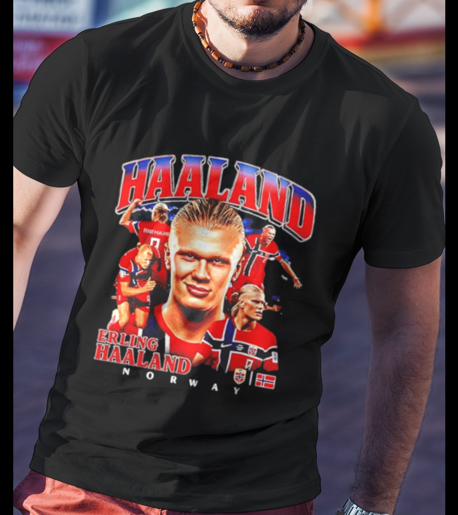Erling Haaland Norway Football Legend Champion Norway Flag T-Shirt