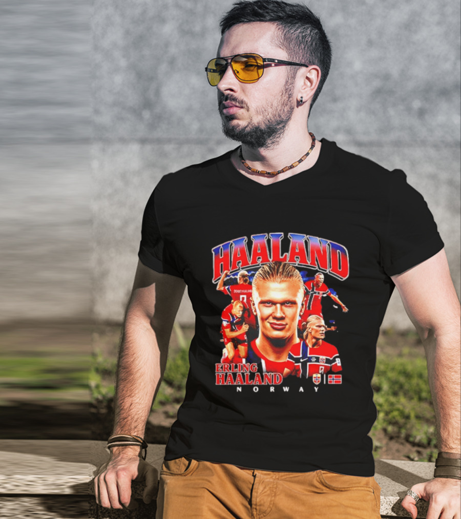 Erling Haaland Norway Football Legend Champion Norway Flag T-Shirt