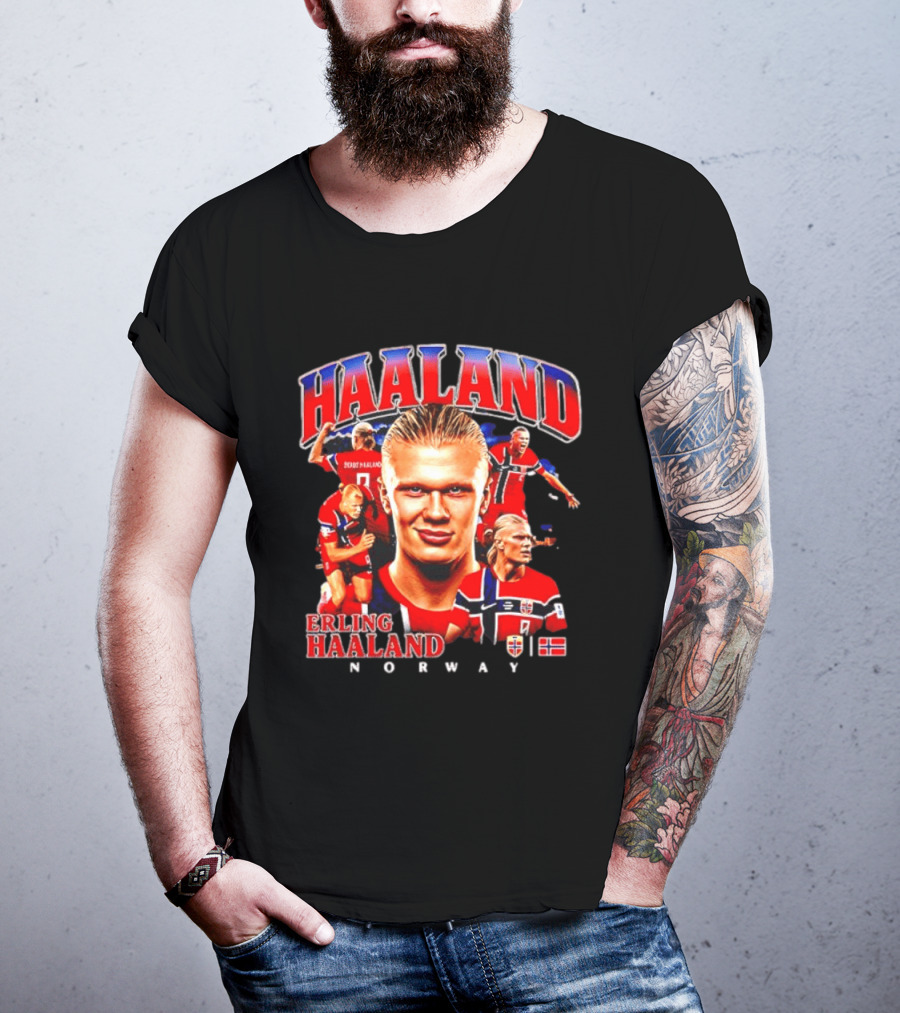 Erling Haaland Norway Football Legend Champion Norway Flag T-Shirt