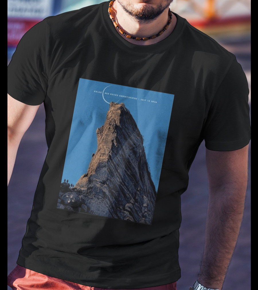 Kaleo Red Rocks Amphitheatre July 14 2026 Show Rocky Landscape Moonlit Scene T-Shirt