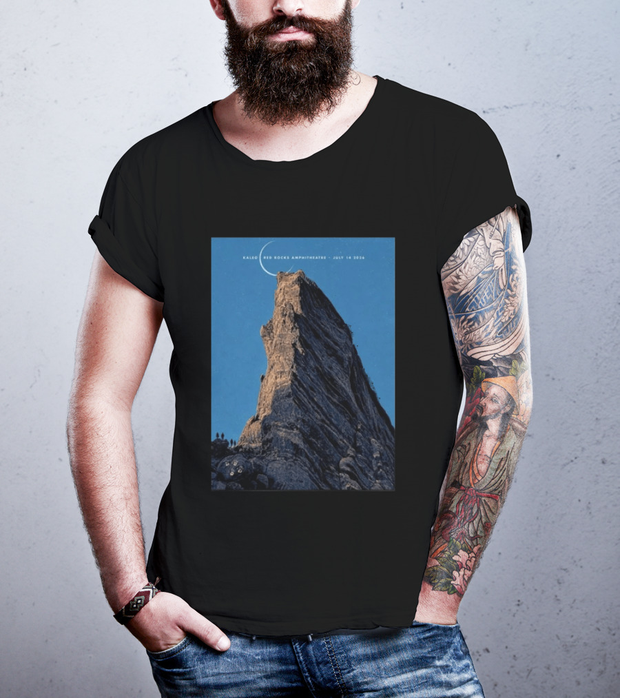 Kaleo Red Rocks Amphitheatre July 14 2026 Show Rocky Landscape Moonlit Scene T-Shirt