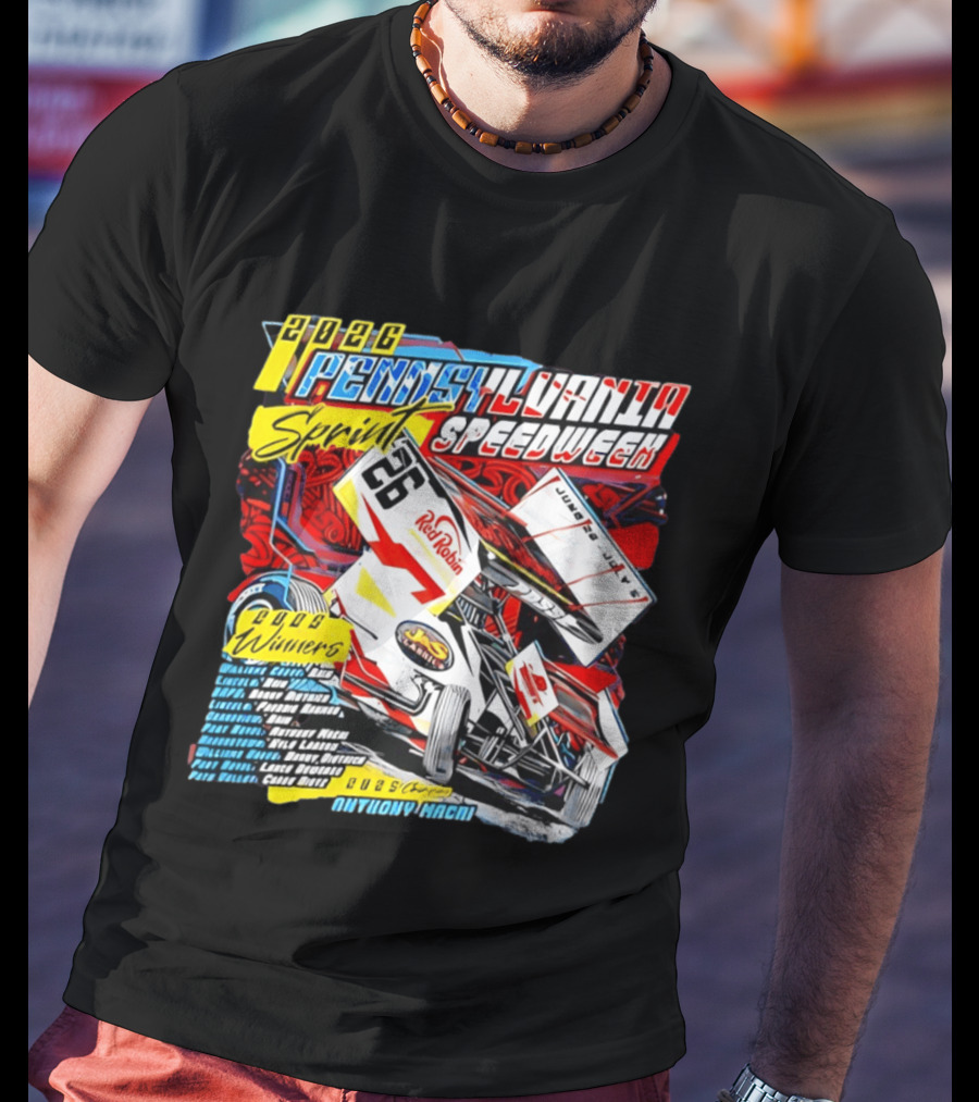 2026 Pennsylvania Speedweek Sprint Race Winners June Kyle Larson Racing Red Robin T-Shirt