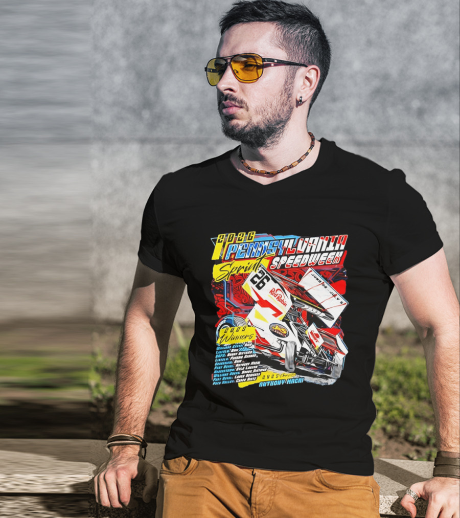 2026 Pennsylvania Speedweek Sprint Race Winners June Kyle Larson Racing Red Robin T-Shirt