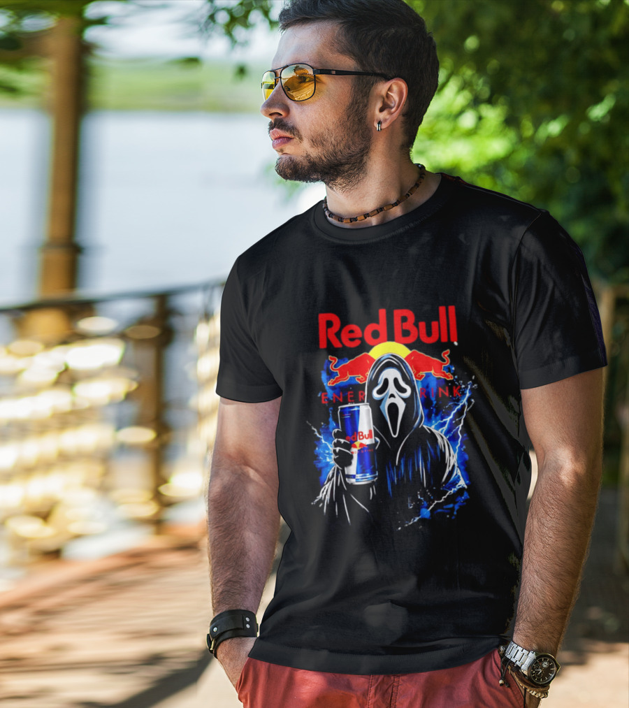 Red Bull Energy Drink Ghostface Scream Bootleg T-Shirt