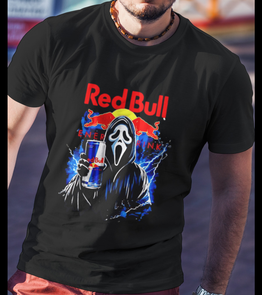 Red Bull Energy Drink Ghostface Scream Bootleg T-Shirt