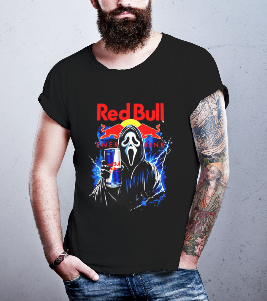Red Bull Energy Drink Ghostface Scream Bootleg T-Shirt
