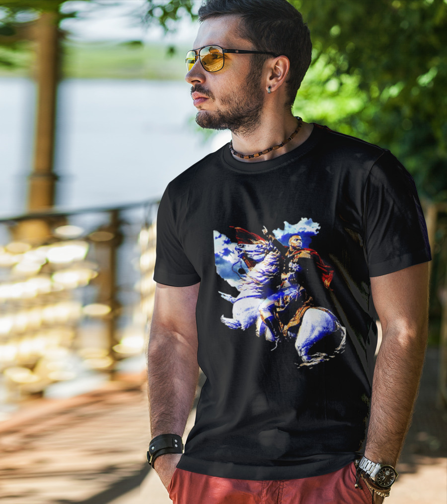 Kylian Mbappe Napoleon Bonaparte Crossing Alps Painting Horse Rider T-Shirt