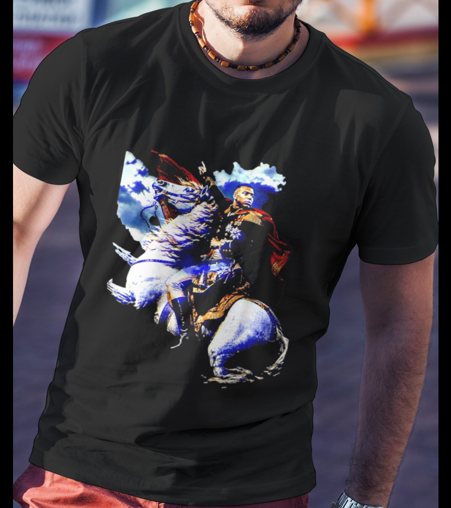 Kylian Mbappe Napoleon Bonaparte Crossing Alps Painting Horse Rider T-Shirt