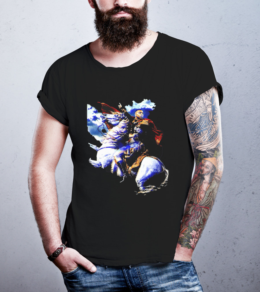 Kylian Mbappe Napoleon Bonaparte Crossing Alps Painting Horse Rider T-Shirt