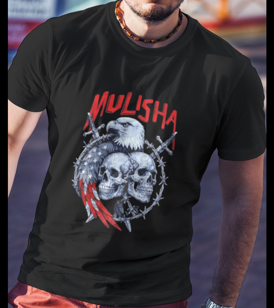 Mulisha Bald Eagle American Flag Skulls And Swords T-Shirt