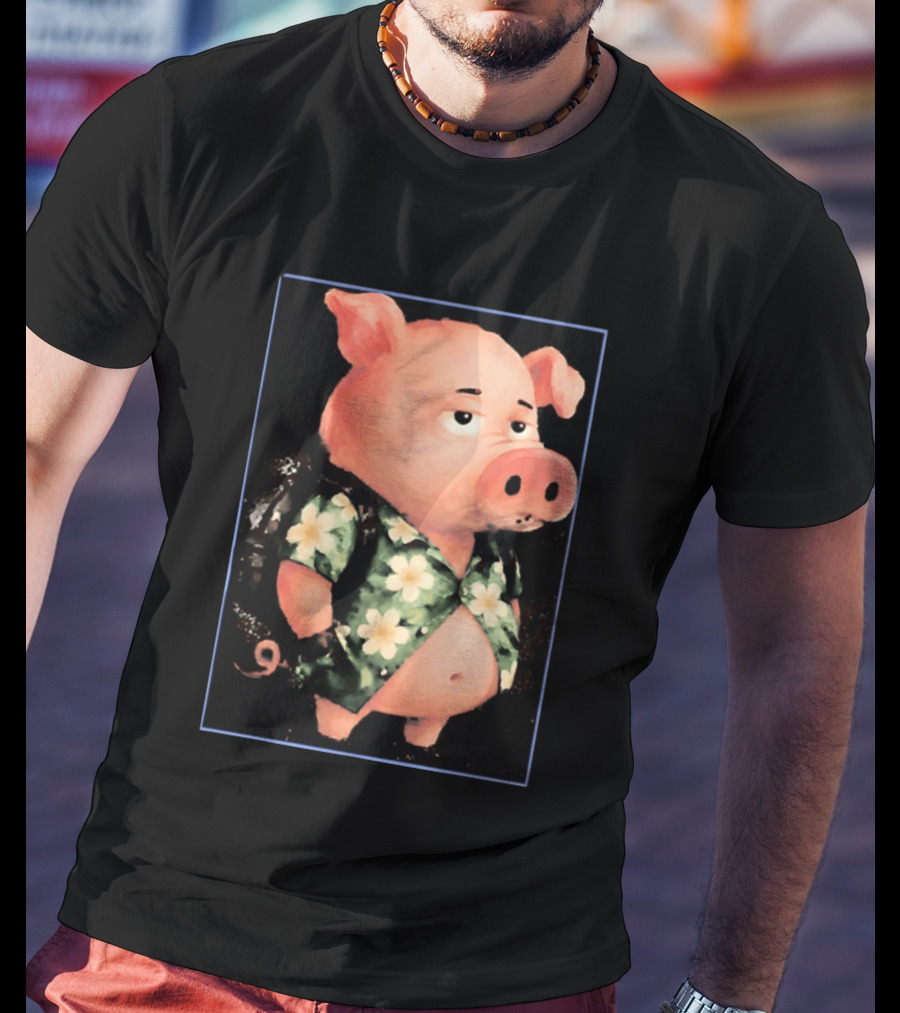 Nice Enjoy The Little Things Hawaiian Pig Floral T-Shirt