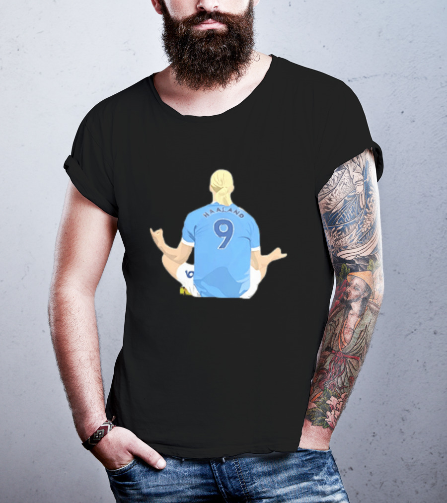 Norway Erling Haaland 9 Meditating Iconic Soccer Moment T-Shirt