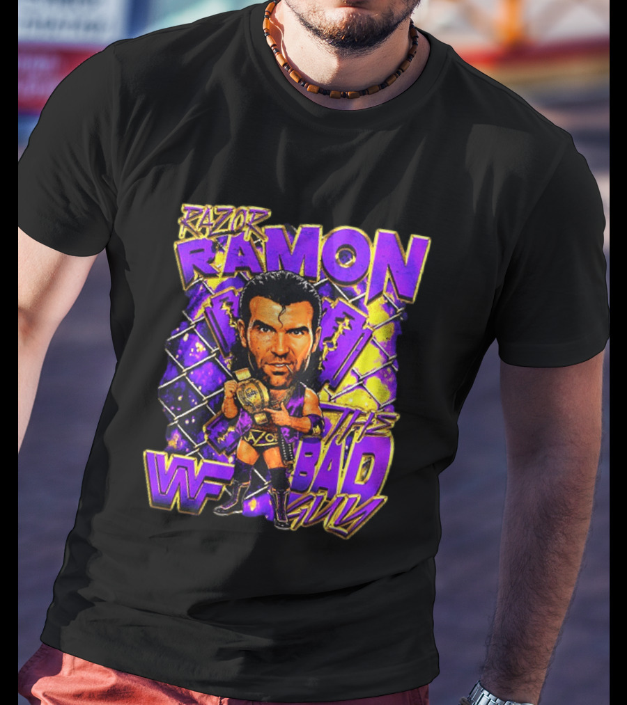 Razor Ramon WWF The Bad Guy Wrestling Champion 90s T-Shirt