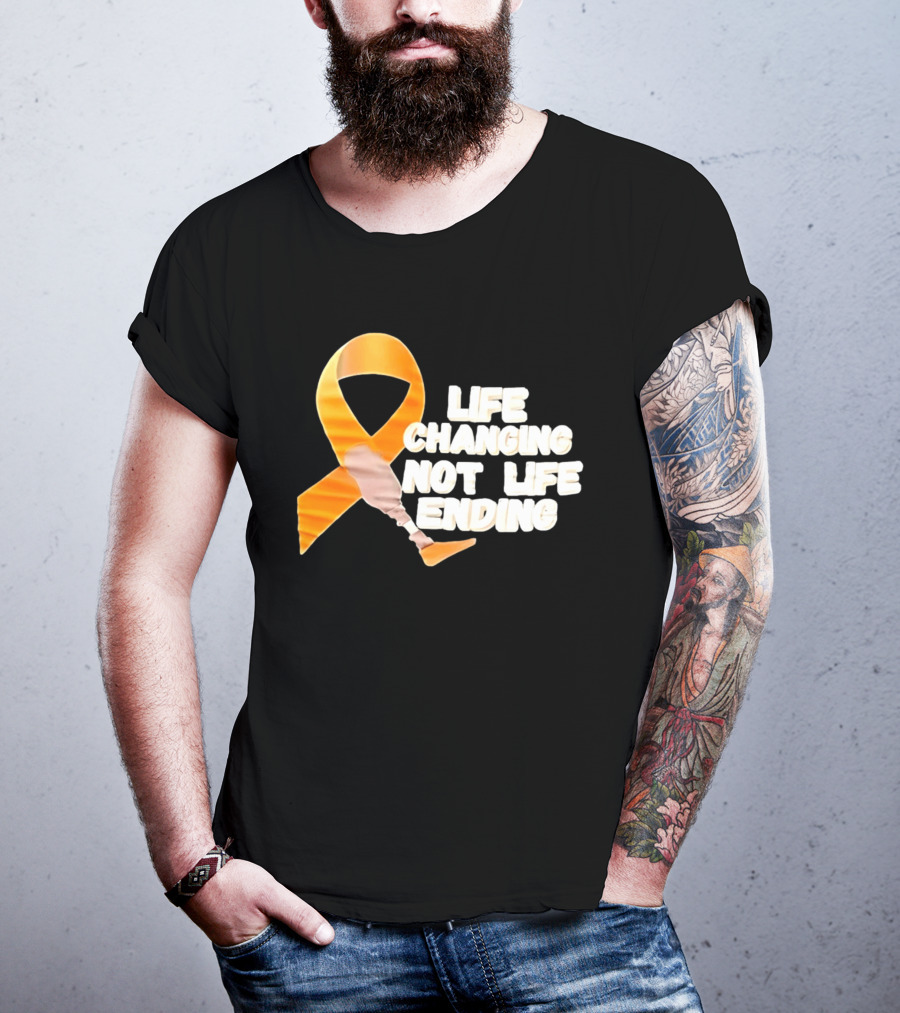 Life Changing Not Life Ending Ribbon With Prosthetic Leg T-Shirt