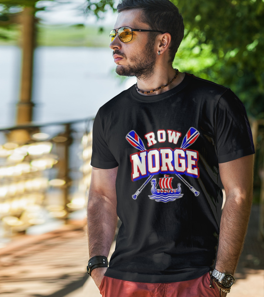 Row Norge Norway Viking Oars And Ship T-Shirt