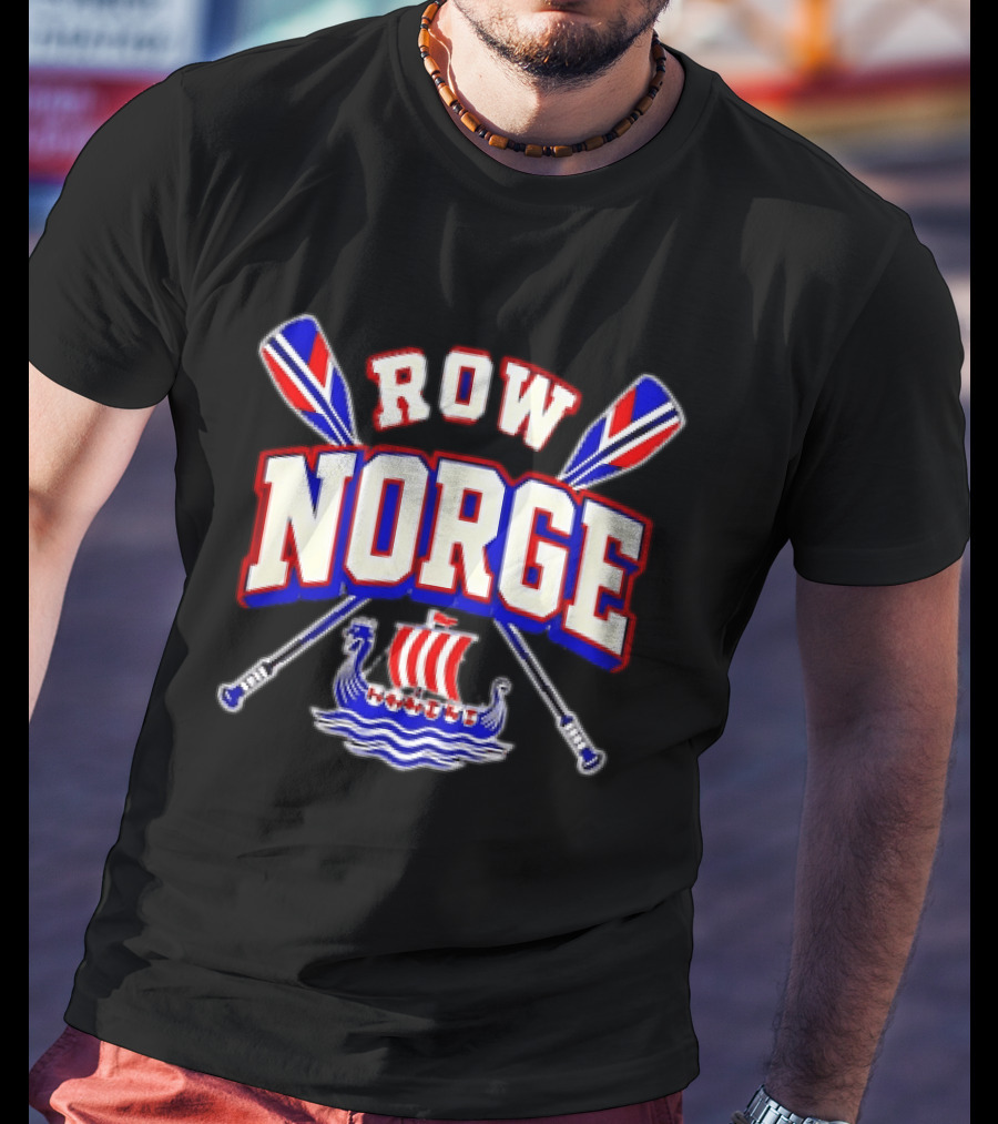 Row Norge Norway Viking Oars And Ship T-Shirt