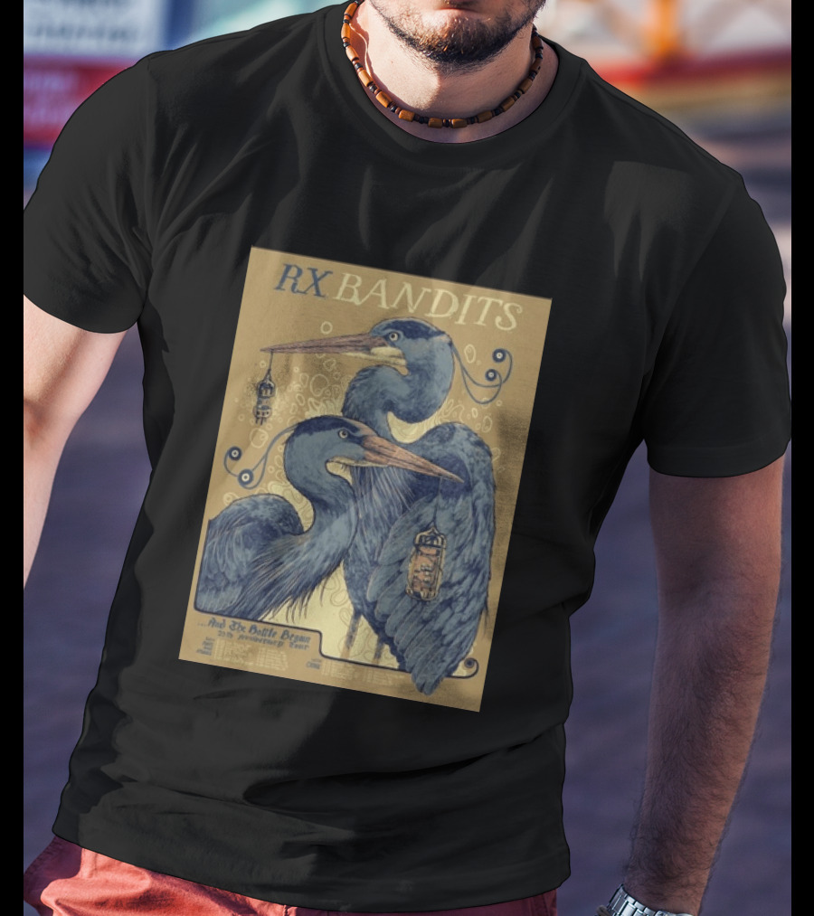 RX Bandits And The Battle Begun 20th Anniversary Tour 2026 Blue Heron T-Shirt