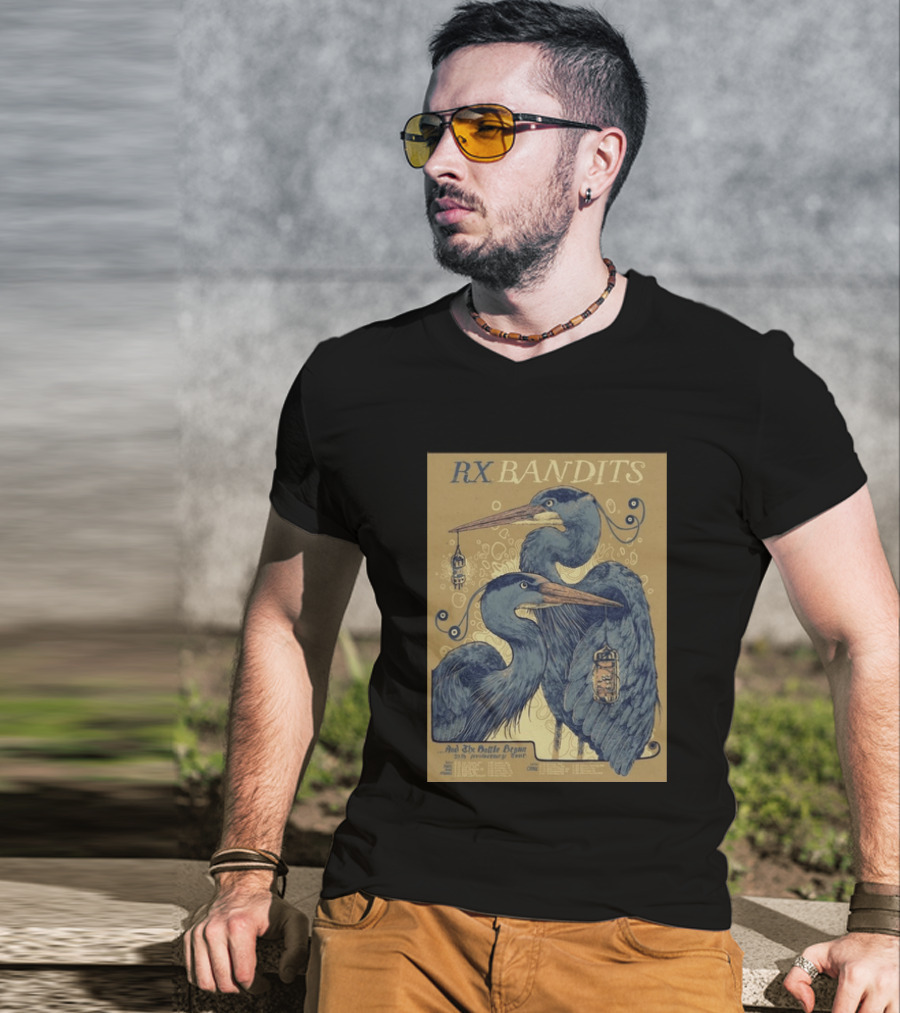 RX Bandits And The Battle Begun 20th Anniversary Tour 2026 Blue Heron T-Shirt