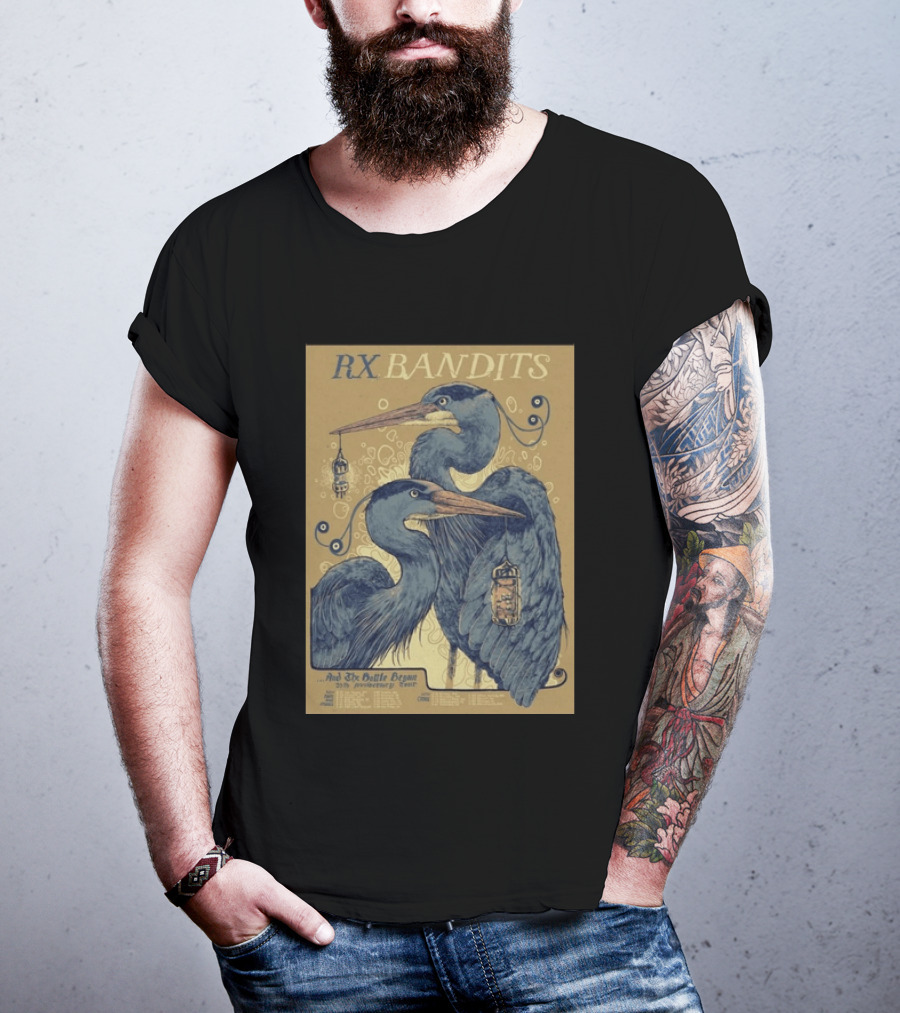 RX Bandits And The Battle Begun 20th Anniversary Tour 2026 Blue Heron T-Shirt