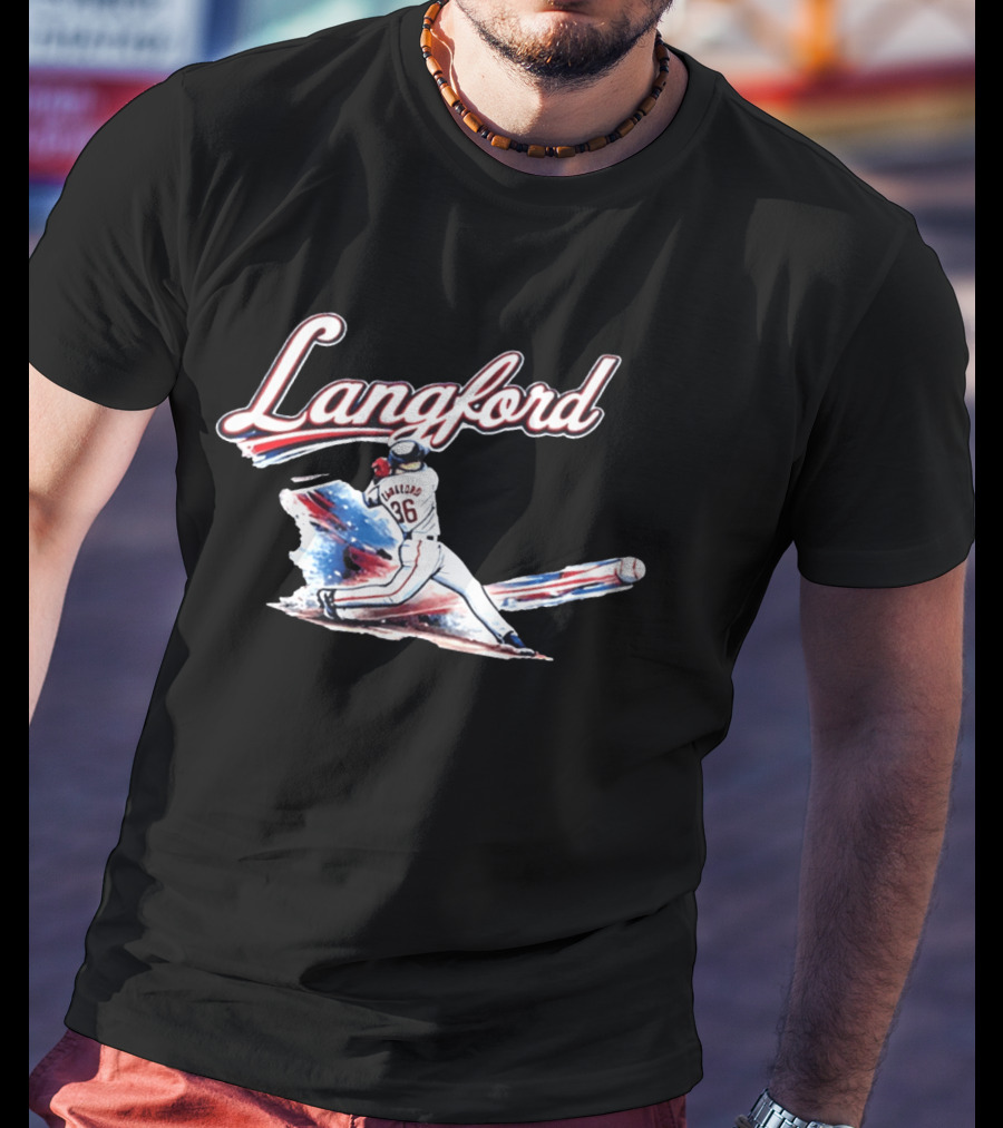 Langford Baseball Swing Texas Rangers Wyatt Langford Slugger 26 T-Shirt