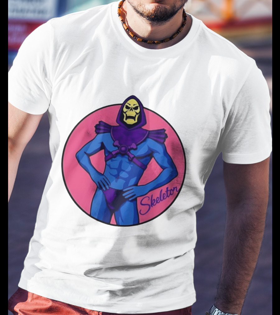 Skeletor Powerful Stance Pink T-Shirt