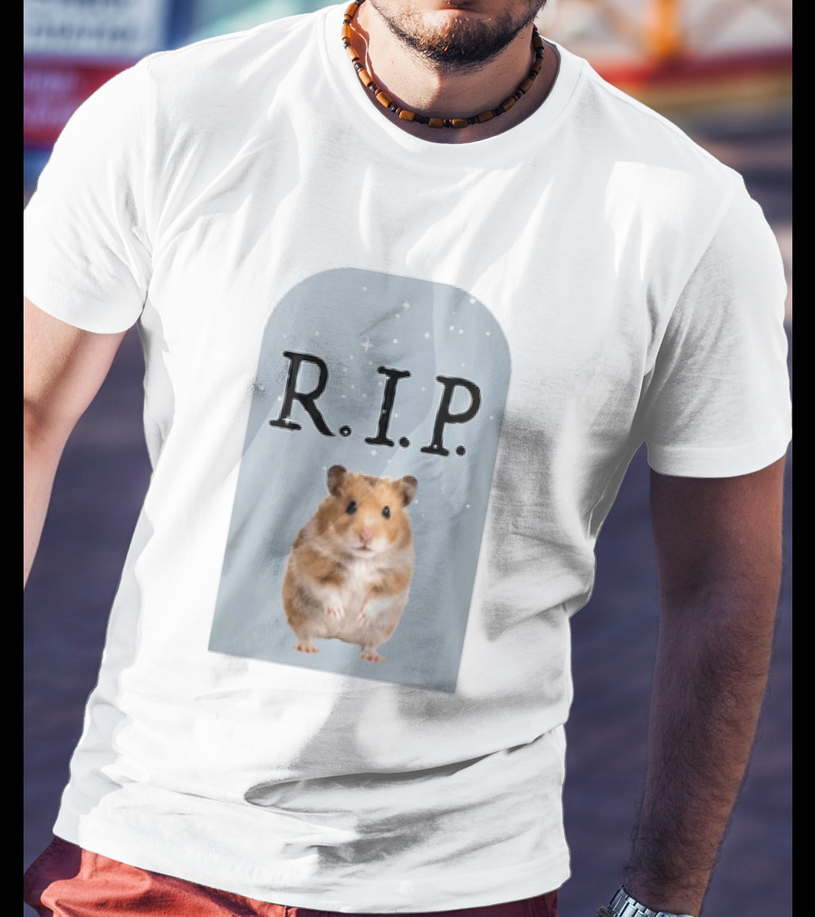 R.I.P. Lil Cenat Hamster Memorial With Stars And Clouds T-Shirt