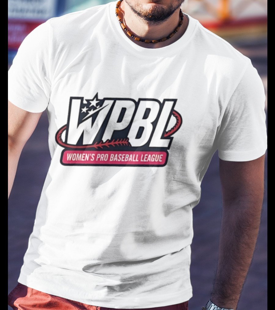 Women's Pro Baseball League WPBL Stars And Baseball Stitch Oval T-Shirt