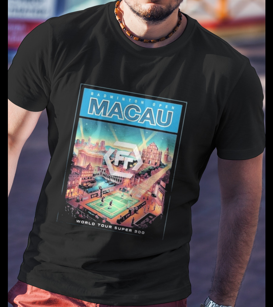 Badminton Open Macau 2026 World Tour Super 300 Cityscape Scene T-Shirt