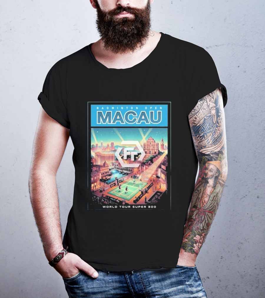 Badminton Open Macau 2026 World Tour Super 300 Cityscape Scene T-Shirt