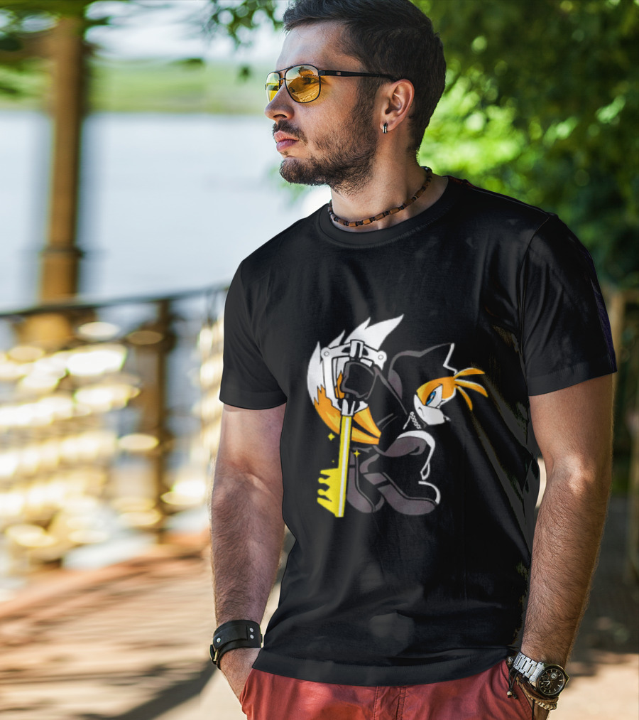 GoblinTengu Yellow Black Hooded Cat Keyblade Warrior T-Shirt