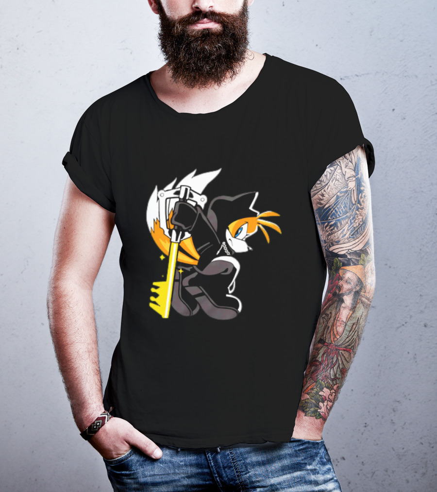 GoblinTengu Yellow Black Hooded Cat Keyblade Warrior T-Shirt