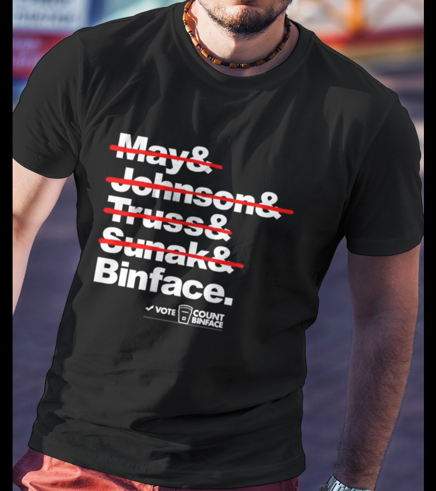 Vote Count Binface May Johnson Truss Sunak Binface Clacton 2026 T-Shirt