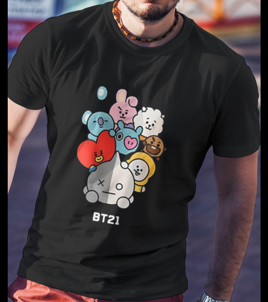 BT21 Characters Koya RJ Shooky Mang Chimmy Tata Cooky Van T-Shirt