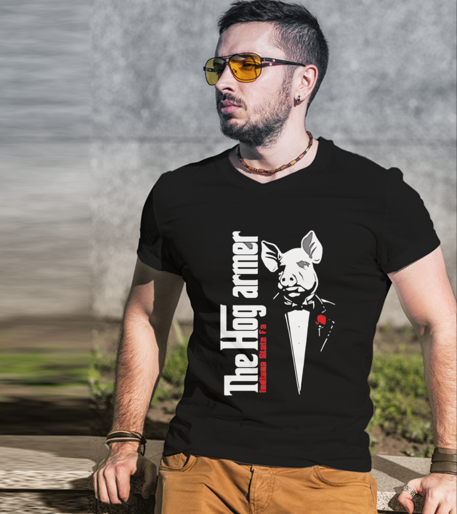 The Hogfarmer Indiana State Fair Pig Tuxedo T-Shirt