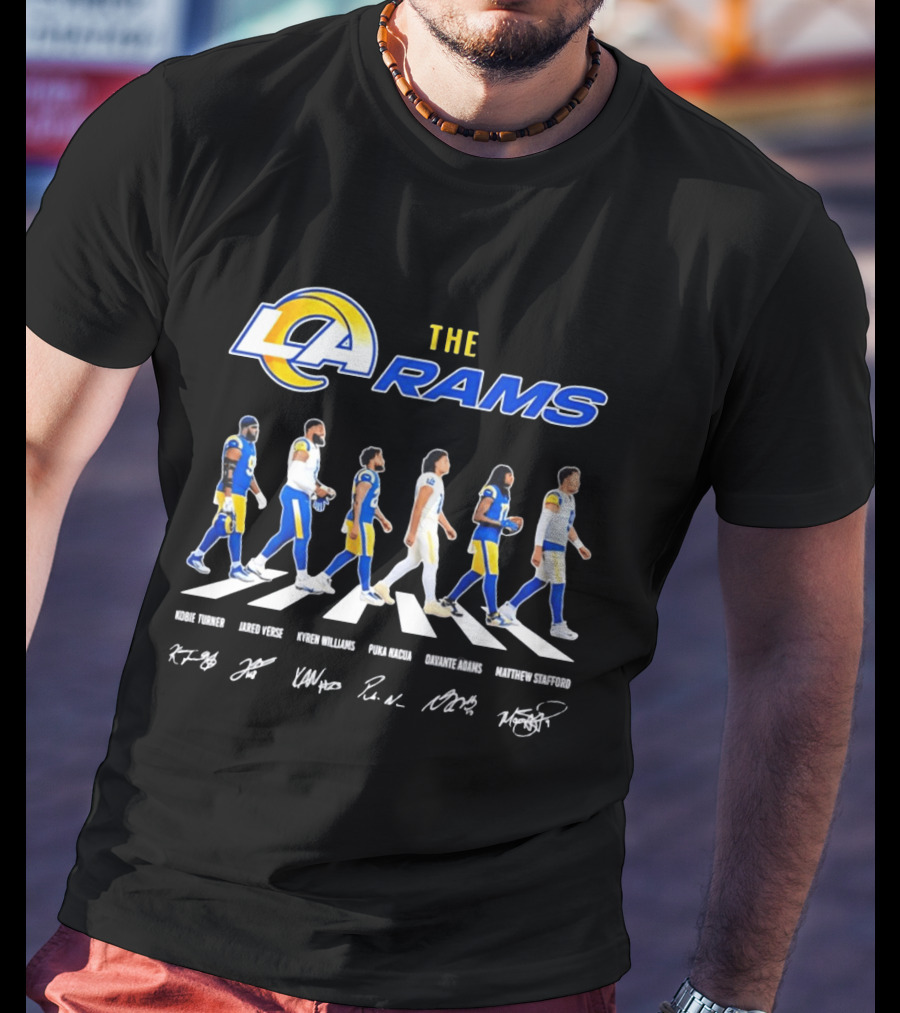 Kobie Turner Jared Verse Kyren Williams Puka Nacua Davante Adams Matthew Stafford The Rams Abbey Road NFL Players T-Shirt