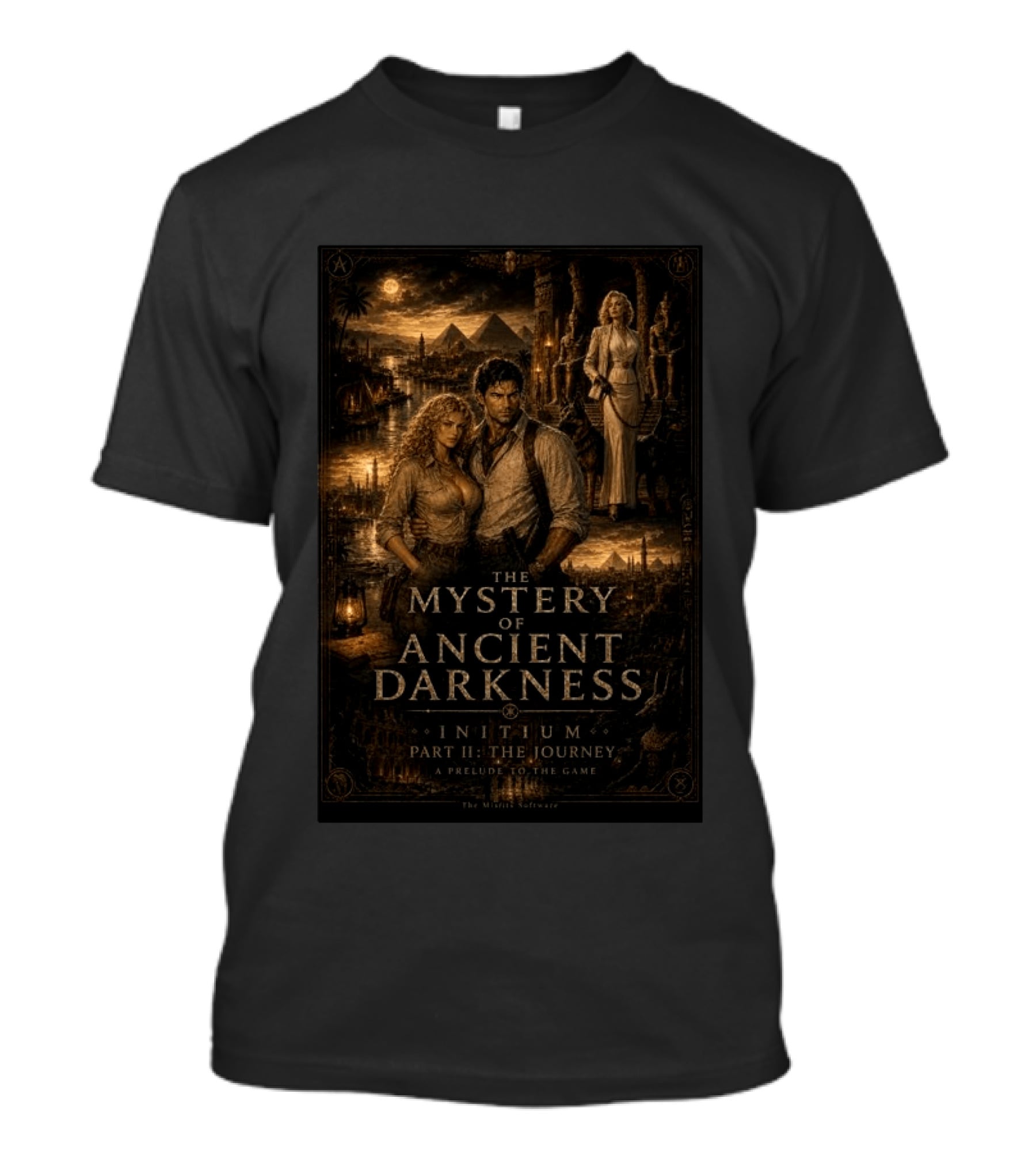 The Mystery Of Ancient Darkness Initium Part II The Journey A Prelude To The Game Retro Adventure Scene T-Shirt