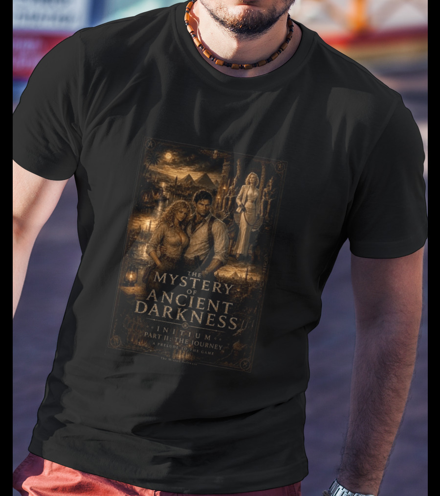 The Mystery Of Ancient Darkness Initium Part II The Journey A Prelude To The Game Retro Adventure Scene T-Shirt