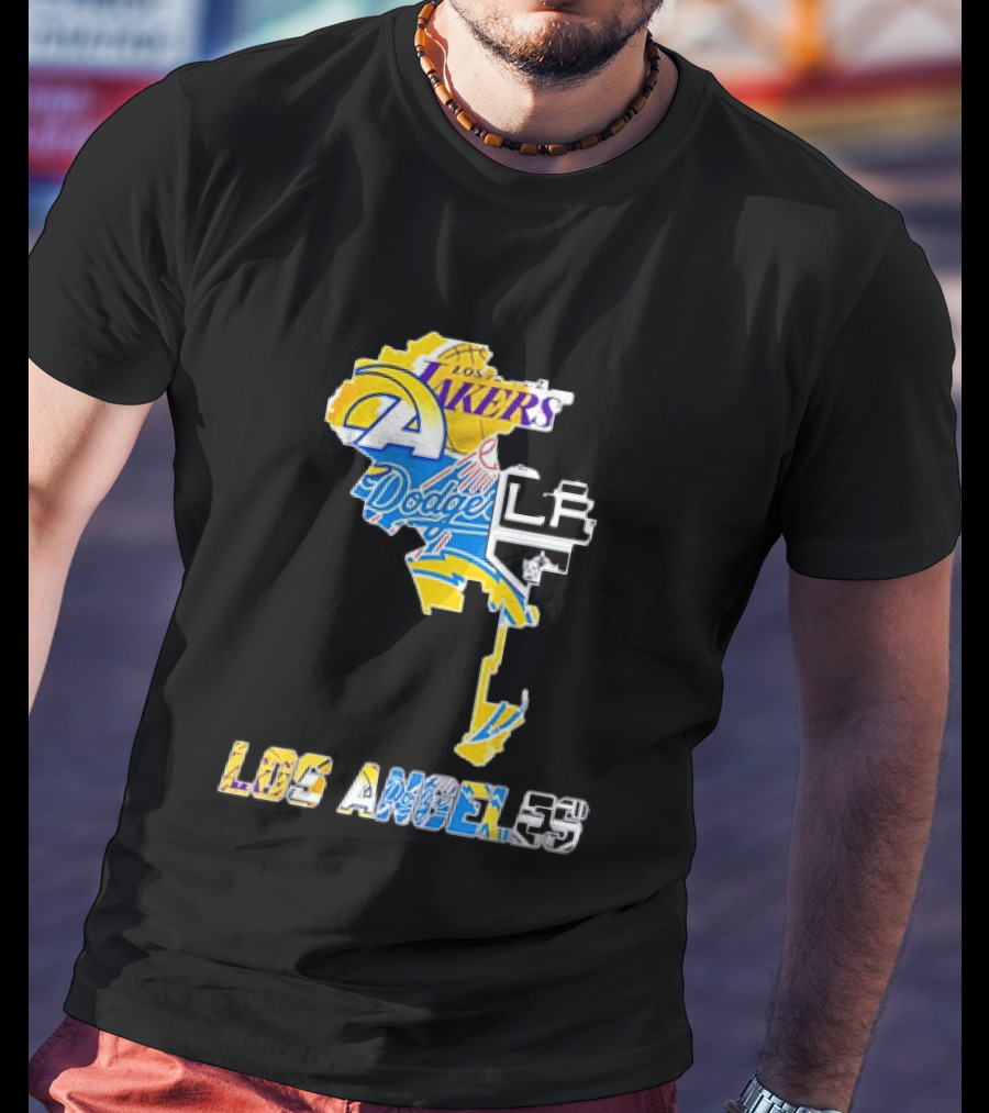 Los Angeles Lakers Rams Dodgers LA Kings Chargers Sports Team Logos T-Shirt