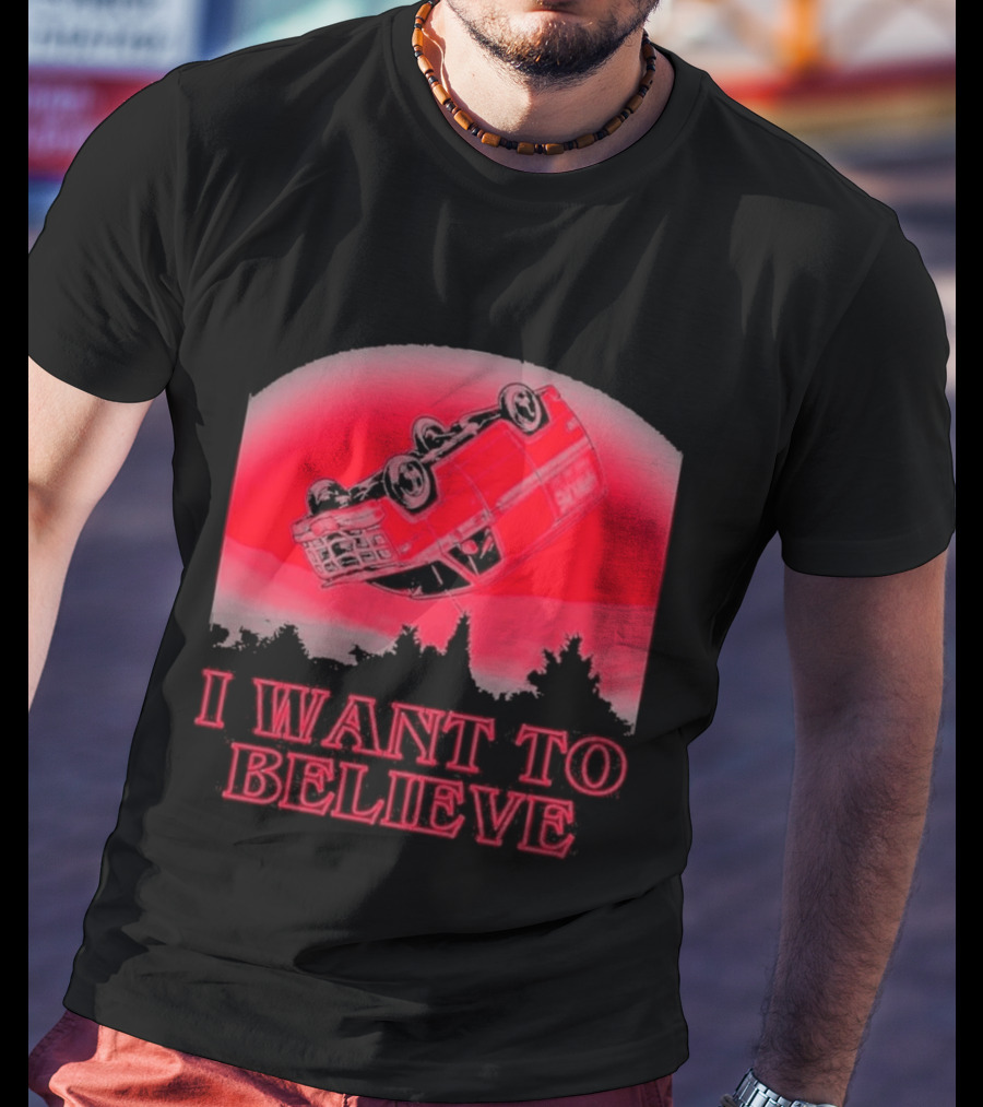 The X Files I Want To Believe Upside Down Car T-Shirt